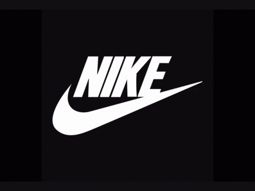 White Nike Logo on Black Background
