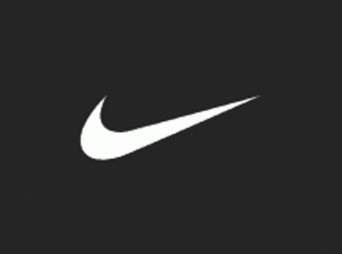 White Nike Logo On Black Background GIF