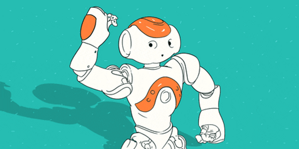 White Orange Robot GIF 