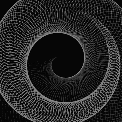 White Oval Dynamic Spiral Sphere GIF