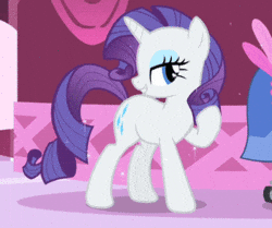 White Pony With Purple Hair on Pink Surface