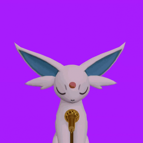 White Rabbit With Blue Ears And Microphone GIF