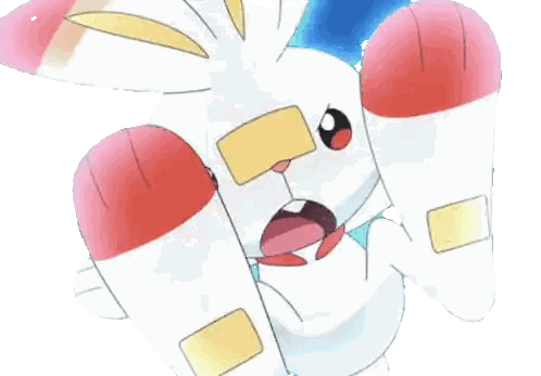 White Rabbit with Red Yellow Blue Markings