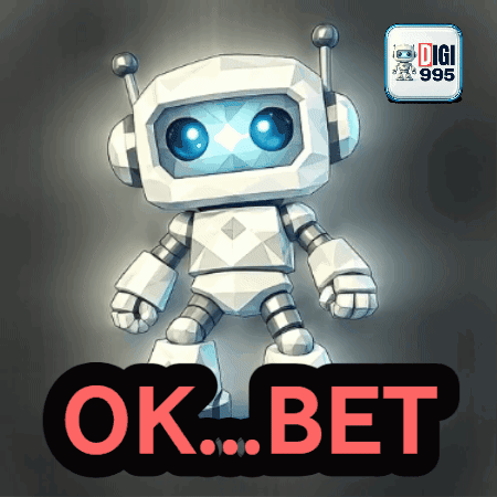 White Robot With Blue Eyes Saying Ok Bet