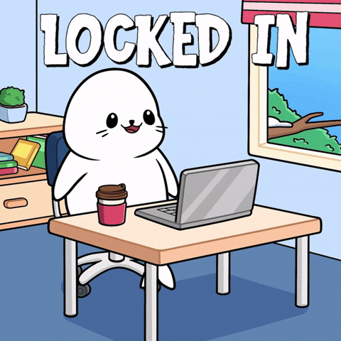 White Seal Locked In Working GIF