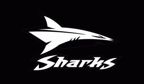 White Shark With Sharks Text GIF
