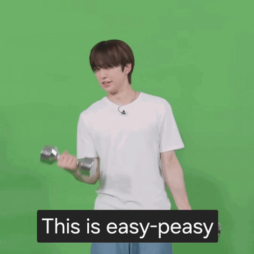 White Shirt Man Lifting Dumbbell This Is Easy-Peasy GIF