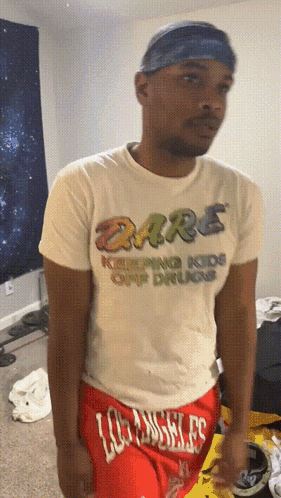 White Shirt Man Saying Dare Keeping Kids Off Drugs