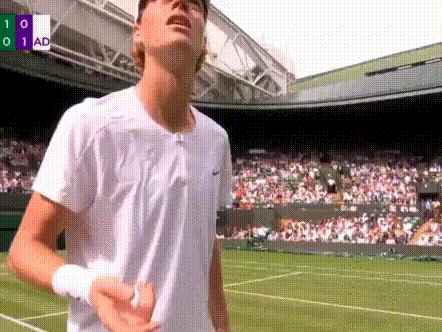 White Shirt Man Tennis Court Scoreboard 1-0-1 Ad GIF