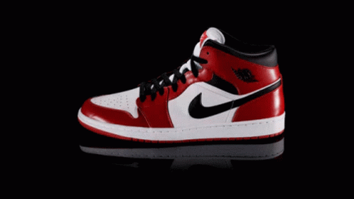 White Shoe With Red Stripe GIF