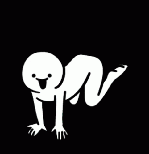 White Silhouette Crawling Person
