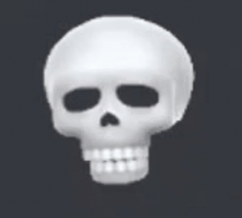 White Skull With Black Eyes and Smile