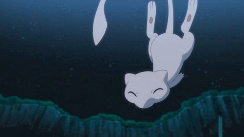 White Smiling Cartoon Cat With Long Tail in Dark