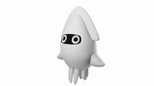 White Squid with Black Eye Circles