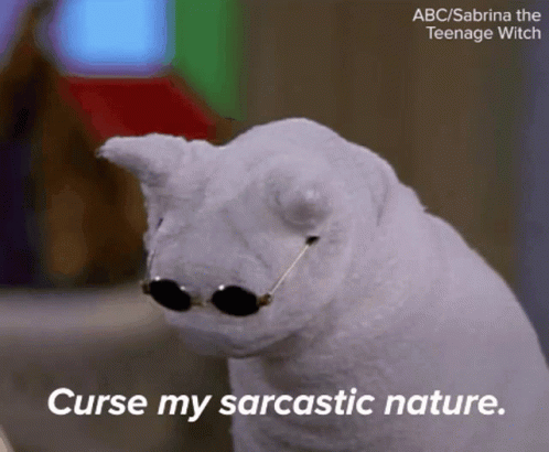 White Stuffed Animal Sunglasses Curse My Sarcastic Nature