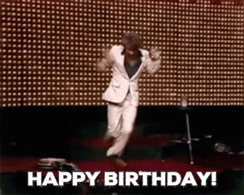 White Suit Man Dancing Happy Birthday GIF