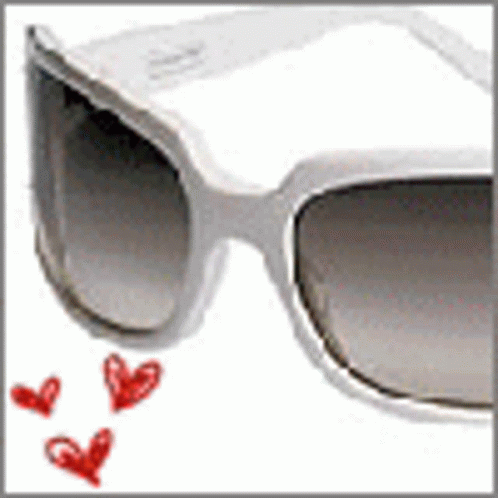 White Sunglasses with Red Hearts