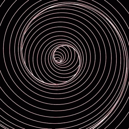 White Swirl Lines On Black Background GIF