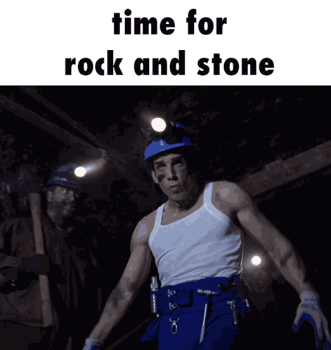 White Tank Top Man Walking Time for Rock and Stone