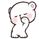 White Teddy Bear Fist Pump