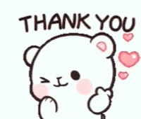 White Teddy Bear Saying Thank You With Pink Hearts GIF