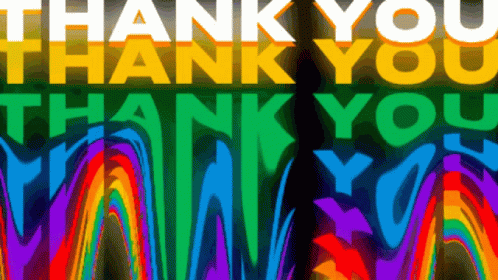 White Thank You on Colorful Background