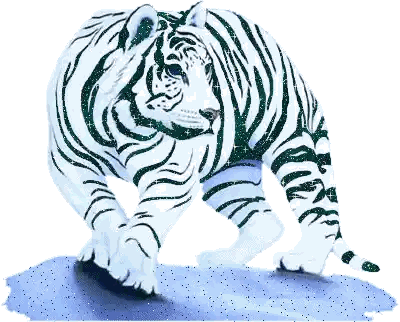 White Tiger with Green Stripes