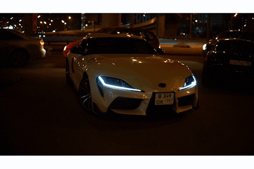 White Toyota Supra Montage GIF