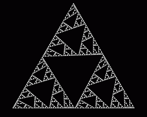 White Triangle On Black Background With Smaller Triangles GIF