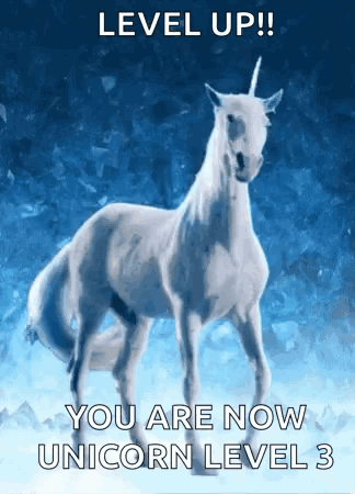 White Unicorn Snow Level Up Unicorn Level 3