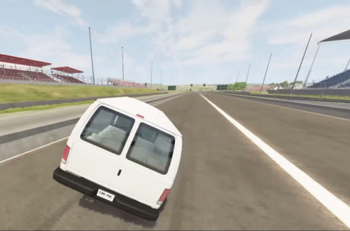 White Van With License Plate ICM PA Driving Down Road