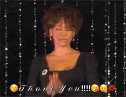 Whitney Houston Flying Kiss Saying Thank You GIF