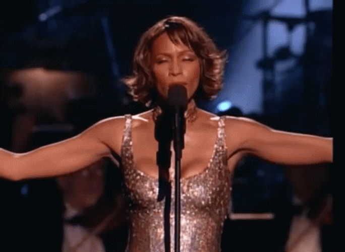 Whitney Houston Singing Performance GIF