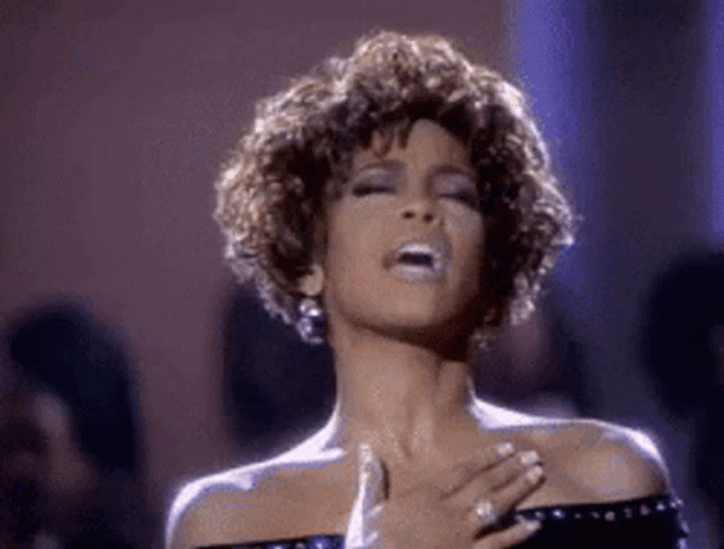 Whitney Houston Whole Heartedly Singing GIF