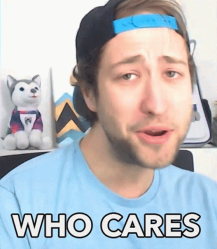 Man On Cap Who Cares GIF