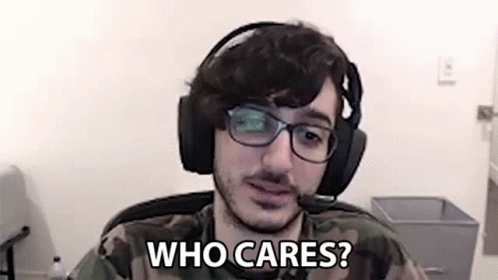 Man With Headphones On Who Cares GIF