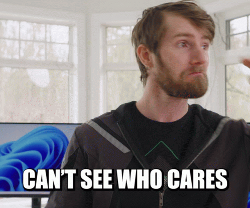 Can't See Who Cares GIF