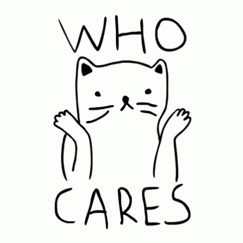 Minimalist Cat Who Cares GIF