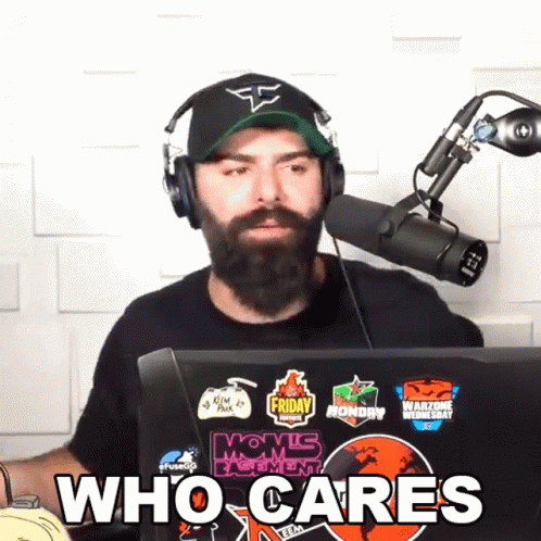 Man On Mic Saying Who Cares GIF