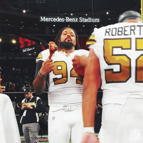 Who Dat Saints Eating Fried Chicken GIF