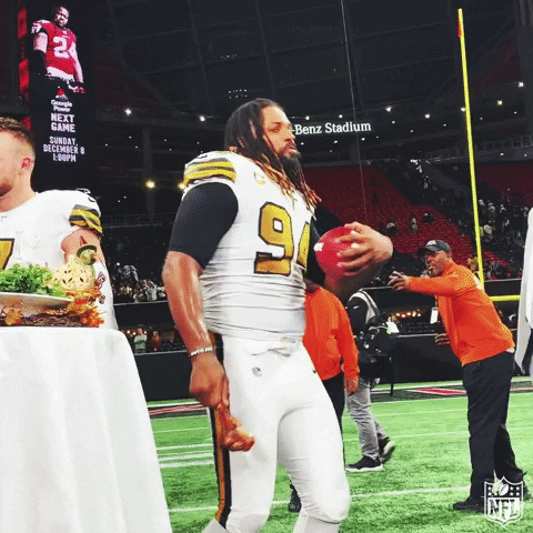 Who Dat Saints Player Dancing While Eating GIF