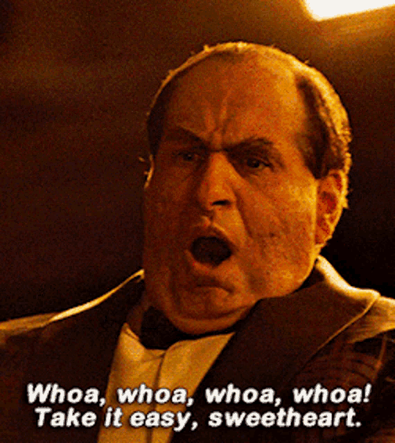 Whoa Take It Easy Sweetheart Batman Penguin GIF