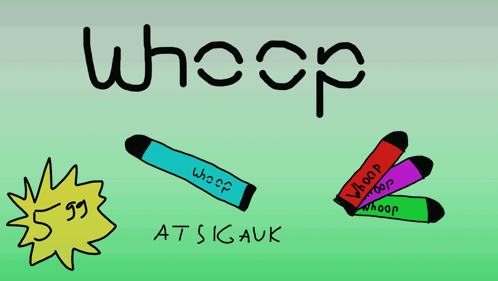 Whoop Word on Green Background
