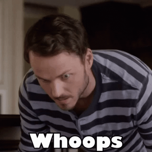 Whoops By Man In Stripes Shirt GIF