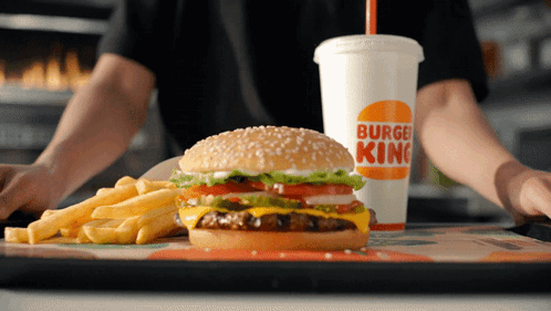 Whopper Burger With Fries And Drink GIF