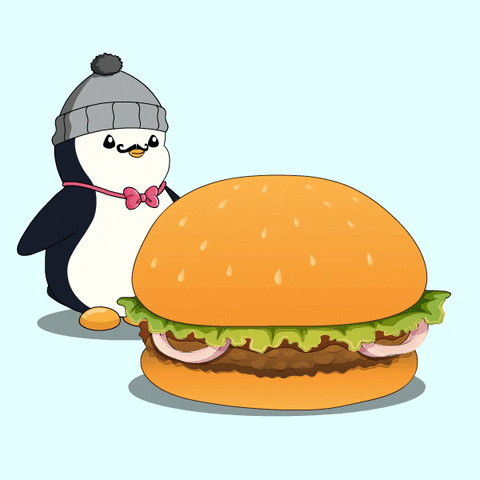 Whopper Whopper Penguin Eating Burger GIF