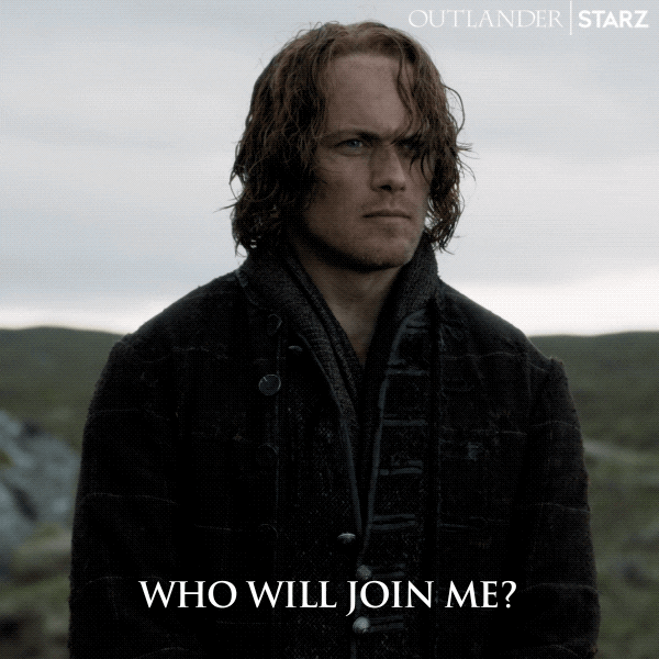 Whos Coming With Me Sam Heughan Outlander GIF