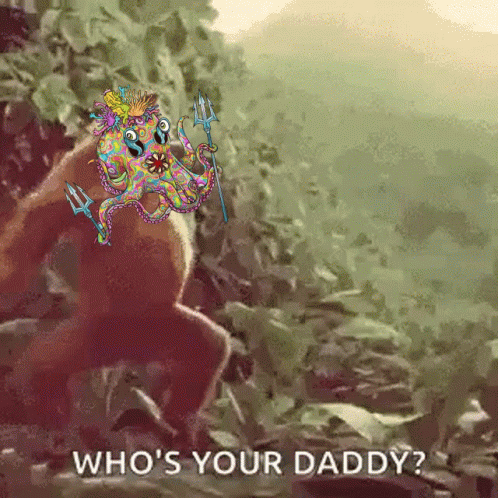 Whos Your Daddy Octopus Faced Dancing Monkey GIF
