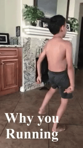 Why Are You Running Mischievous Kid GIF