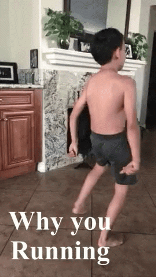 Why Are You Running Mischievous Kid GIF